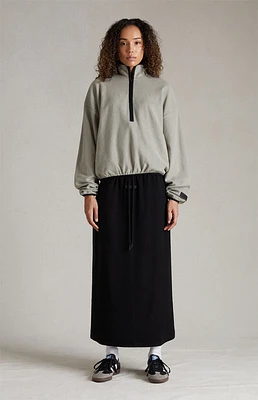 Fear of God Essentials Women's Jet Black Reverse Fleece Long Skirt