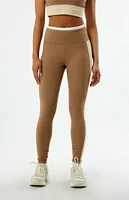 FABLETICS Active Brown Define PowerHold High Waisted Leggings
