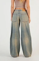 Pacsun Sloane Low Rise Ultra Baggy Jeans Light Indigo Tinted