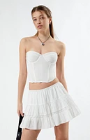 LA Hearts Strapless Mesh Corset