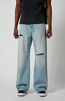 PacSun Light Indigo Ripped Extreme Baggy Jeans