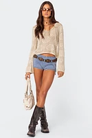 Edikted Kenzy Micro Denim Shorts