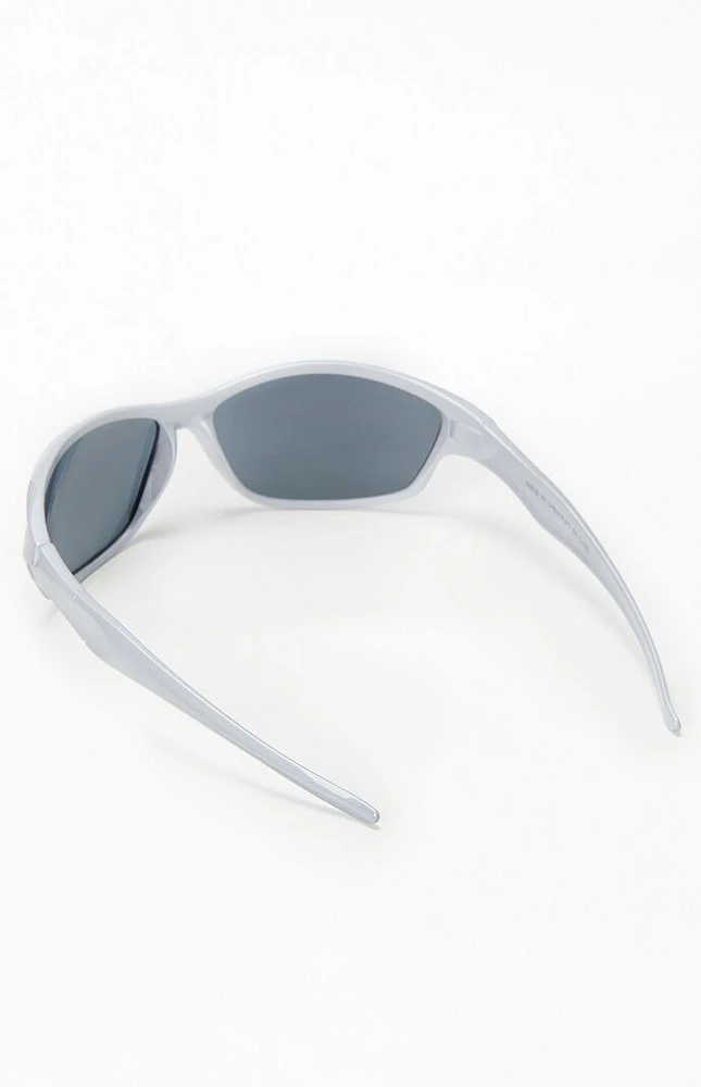 Silver Plastic Racer Sunglasses