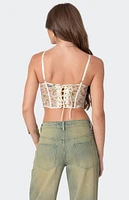 Edikted Embroidered Sheer Lace Corset