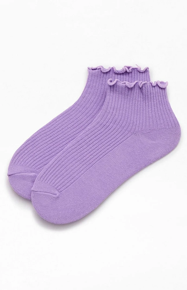 LA Hearts Ruffle Trim Ankle Socks