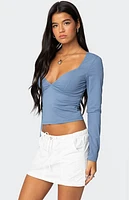 Edikted Skylar V Neck Top