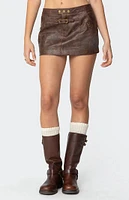 Edikted Pax Faux Leather Mini Skirt