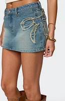 Edikted Bowiee Denim Mini Skirt