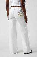 Pacsun Casey Leopard LA & Heart Patch Low Rise Baggy Jeans