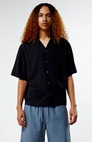 PacSun Recycled Solid Black Oversized Camp Shirt