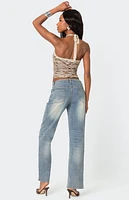 Edikted Zebra Printed Halter Top