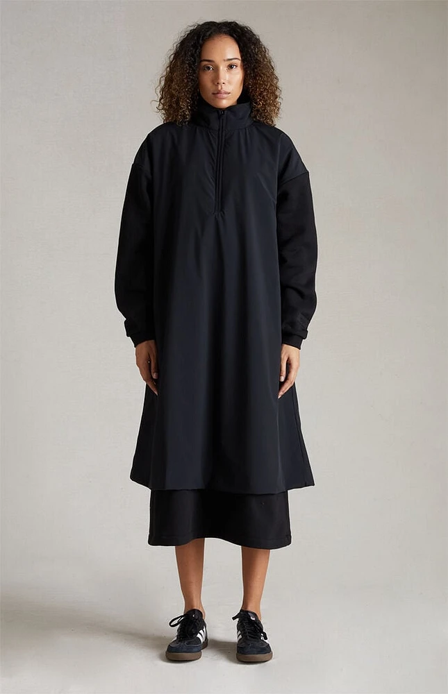 Fear of God Essentials Women's Jet Black Nylon Fleece Mock Neck Sweater Dress