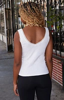 John Galt Blue Ice Ronnie Lace Tank Top