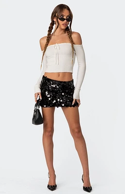 Edikted Sabina Low Rise Sequin Mini Skirt