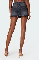 Edikted Scarlett Washed Denim Mini Skirt