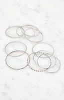 LA Hearts Textured Bangle Set