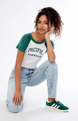 PacSun White & Pacific Sunwear Arch Raglan T-Shirt