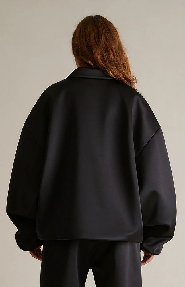 Fear of God Essentials Women's Black Satin Bomber Jacket
