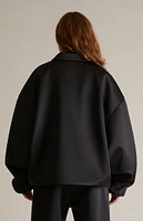 Fear of God Essentials Women's Black Satin Bomber Jacket