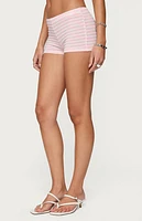 Edikted Lovina Textured Striped Micro Shorts