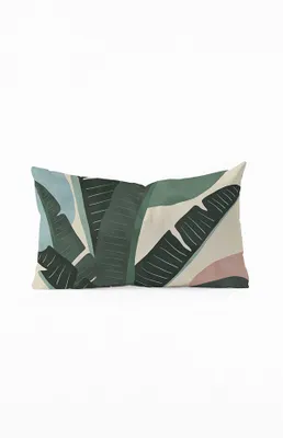 Beige Plant Large Oblong Throw Pillow