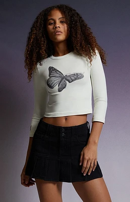 Playboy By PacSun Butterfly 3/4 Sleeve T-Shirt