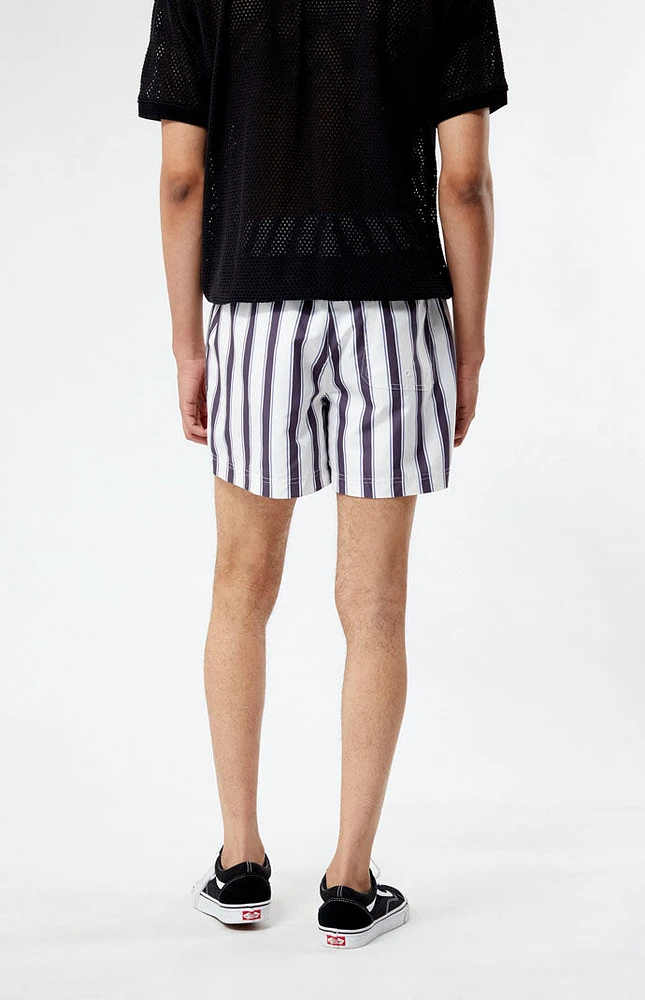 PacSun Charcoal Stripe 4.5 Swim Trunks