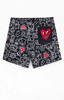 Keith Haring Hearts 4.5" Swim Trunks