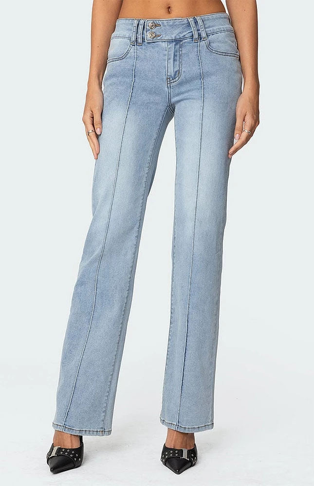Edikted Avril Boot Cut Low Rise Jeans