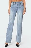 Edikted Avril Boot Cut Low Rise Jeans