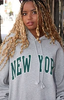 John Galt Heather Grey New York Christy Oversized Hoodie