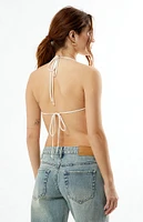 Your Favorite Embroidered Tie Front Halter Top