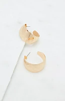 LA Hearts Chunky Heart Print Hoop Earrings