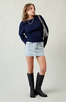 Pacsun Bella Stretch Light Indigo Denim Mini Skirt