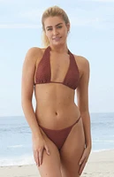 VYB Brown Britt Halter Bikini Top