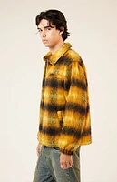 PacSun Yellow Brushed Plaid Jacket