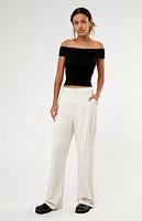 LA Hearts Pinstripe Linen Trousers