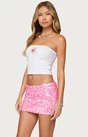 Edikted Luli Beaded Flower Tube Top