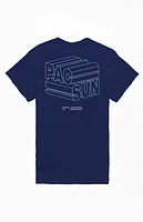 Blue PacSun 3D Logo T-Shirt