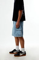 Rhythm Light Indigo Baggy Denim Cargo Shorts