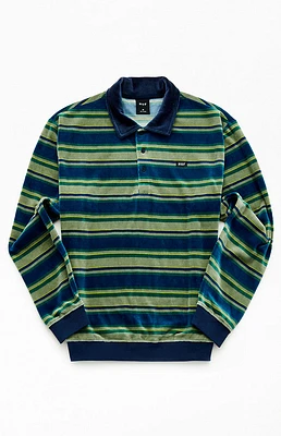 HUF Kramer Long Sleeve Velour Polo Shirt