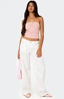 Edikted Kacey Strapless Waffle Tube Top