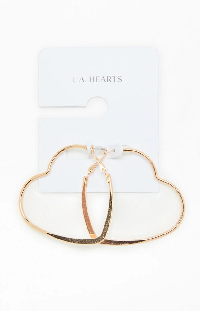 LA Hearts Mega Heart Hoop Earrings