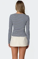 Edikted Buttoned Up Layered Striped Top