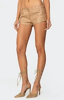 Edikted Audrey Faux Leather Studded Micro Shorts