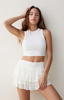 Beverly and Beck Lace Tiered Mini Skort