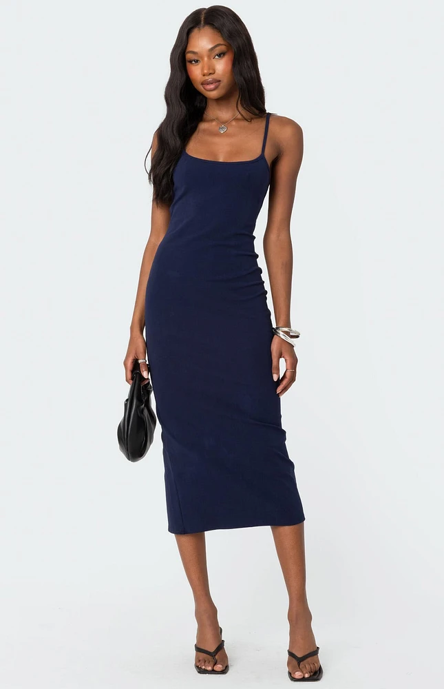 Edikted Air Back Slitted Midi Dress