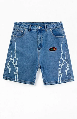 Civil Thorns Black Baggy Denim Shorts