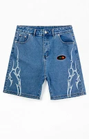 Civil Thorns Black Baggy Denim Shorts