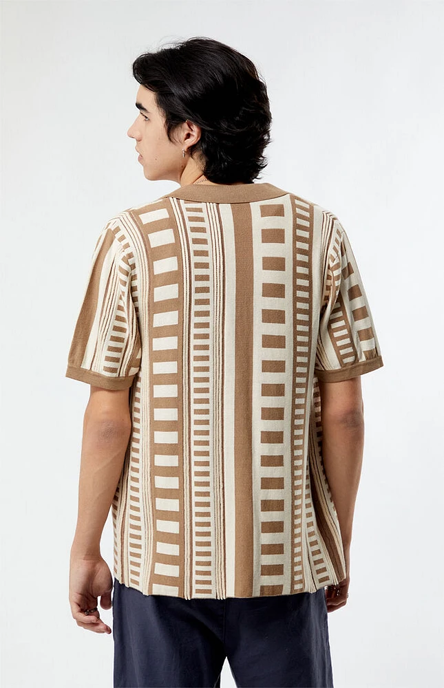 Pattern Knit Woven Shirt